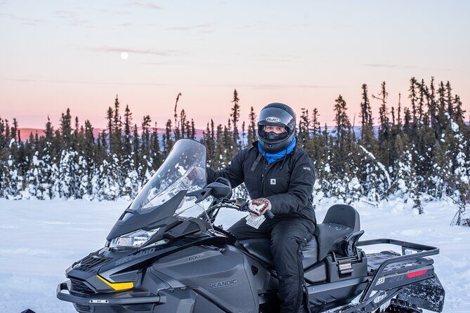 1 Hour Snowmobile Adventure in Boreal Forest - Following the Trans Alaska Pipeline Toward Arctic Valley Views
